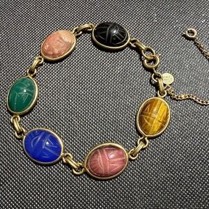 D'ABROS Vintage Gold-filled Stone Scarub Bracelet (2)